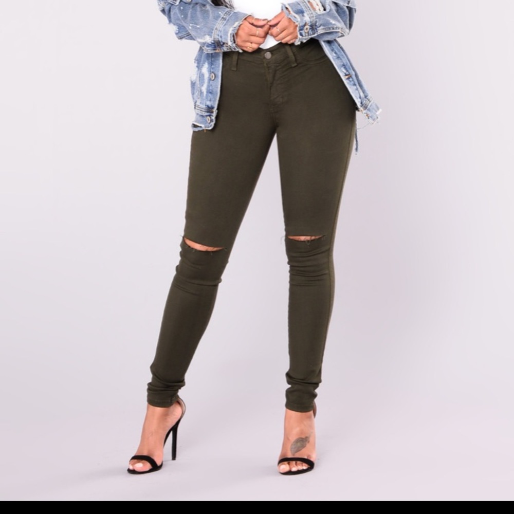 Fashion Nova Olive Canopy Jeans
